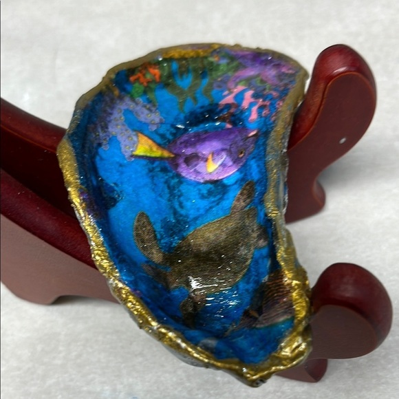 Handmade decoupage Decorative Ring Dish Shell - Picture 3 of 7